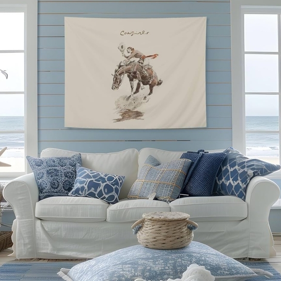 NEW! Large Cowgirl Wall Tapestry - Picture 4 of 4